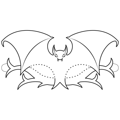 Halloween Bat Mask Coloring Page